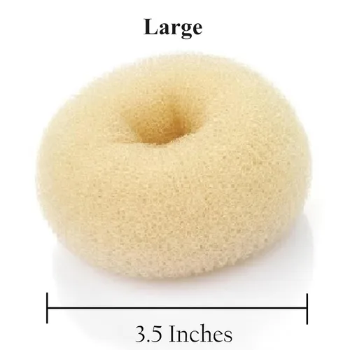 Miniatura 2 de Goma de pelo en forma de donuts para el cabello, L, Beige