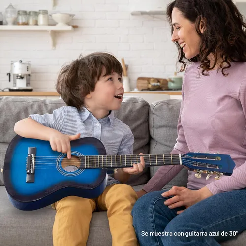 Miniatura 7 de Ashthorpe - Paquete de guitarra acústica para principiantes de 30 pulgadas (negro), kit básico de iniciación con funda, cuerdas, correa, afinador