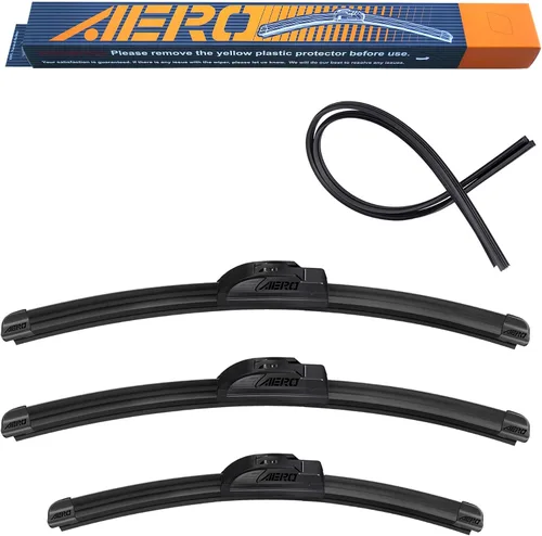Miniatura 15 de AERO Avenger - Limpiaparabrisas prémium de 26 pulgadas + 19 pulgadas para todas las estaciones con repuestos de goma adicionales, repuesto