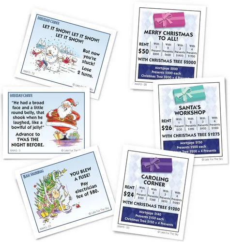 Miniatura 3 de Late for the Sky Juego de mesa Christmas-Opoly: juego de fiesta familiar para 2 a 6 jugadores, a partir de 8 años, juego festivo para coleccionar