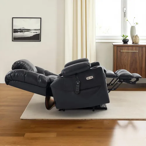Miniatura 2 de MCombo Silla Reclinable Grande de Elevación con Triple Motor con Masaje y Calefacción Dual, Reposacabezas Ajustable para Personas Mayores Altas