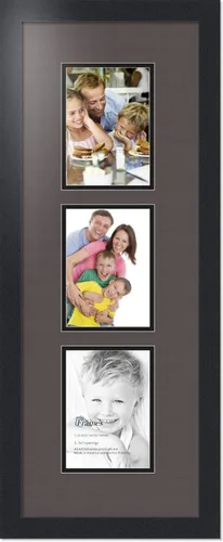 Miniatura 72 de ArtToFrames Marco de fotos tipo collage con estera doble con 3 aberturas de 5x7 y marco negro satinado Uva