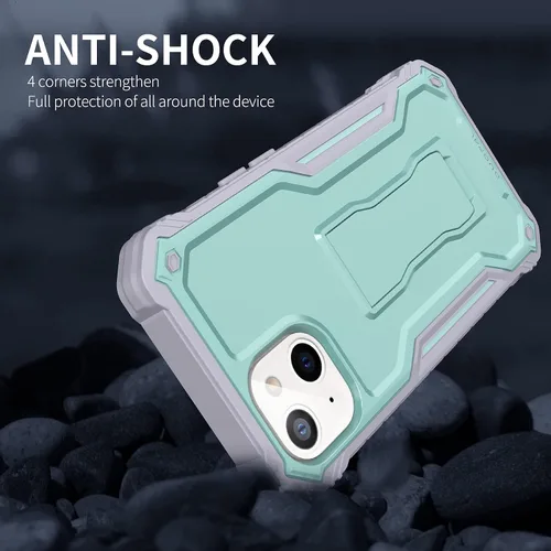 Miniatura 6 de Funda para Apple iPhone 13 (no iPhone 13 Pro), protección de grado militar a prueba de golpes con protector de pantalla HD de vidrio templado