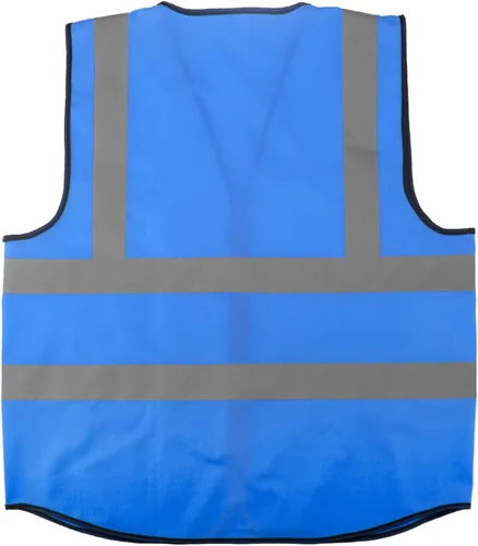 Miniatura 6 de GOGO Chaleco de seguridad frontal con cremallera frontal de 5 bolsillos y tiras reflectantes, paquete de 10 Azul