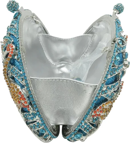 Miniatura 7 de Elegante flamenco embrague mujeres cristal noche monederos y bolsos lujo boda fiesta nupcial rhinestone bolsa