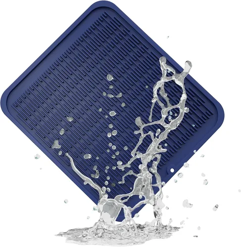 Miniatura 23 de ZLR 2 bandejas de silicona para fregadero (6 x 12 pulgadas/6.024 x 12.008 in) - Soporte estrecho para esponja para encimera de cocina - Tapete Negro