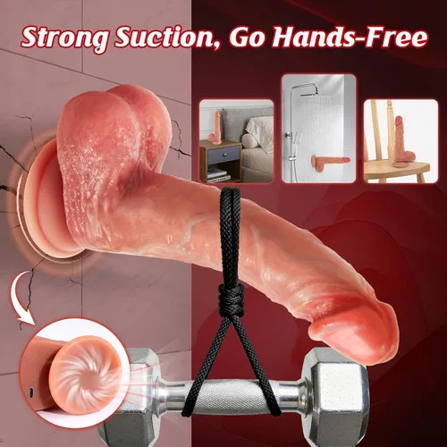 Miniatura 4 de LUKIKI Consolador sexual de 8.5 pulgadas, consolador de silicona realista con 10 modos de empuje y vibración, pene realista para liberación intensa
