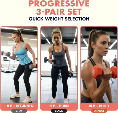 Miniatura 3 de SQUATZ Dumbbell Weights Set with Stand Negro