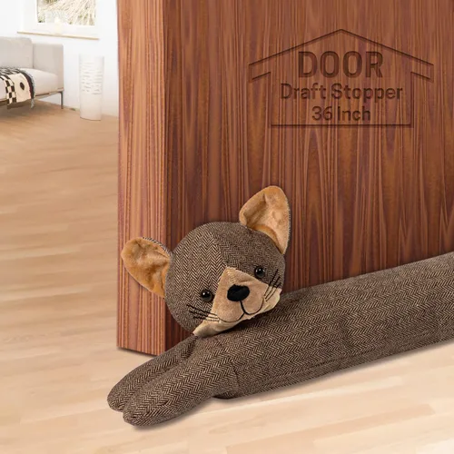 Miniatura 9 de SWISSELITE Tapón de 36 pulgadas para debajo de la puerta, bloqueador de ruido decorativo para puerta, tapón de aire para animales con peso de 1.43