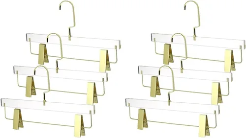 Miniatura 15 de YBM Home Quality Acrylic Clear Skirt Hangers Made of Clear Acrylic for a Luxurious Look and Feel for Wardrobe Closet, Skirt Hangers Organizes Oro