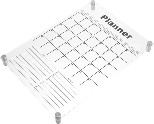 Miniatura 7 de Healifty Calendario de pared acrílico de borrado en seco, tablero de notas, planificador mensual borrable para uso en casa y oficina, elegante
