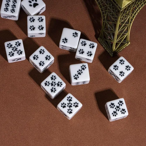Miniatura 5 de Juego de 10 dados D6 de 16 mm, juego de dados blancos de 6 lados para juegos de mesa RPG A-white