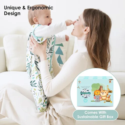 Miniatura 6 de Cute Castle Saco de dormir para bebé de 0 a 6 meses, ligero, 100% algodón, cremallera de 2 vías, TOG 0.5, manta de vestir para bebés, ropa de dormir