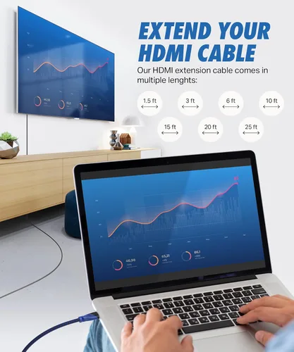 Miniatura 2 de Ultra Clarity Cables Cable de extensión HDMI 4K de 3 pies macho a hembra - 3 pies