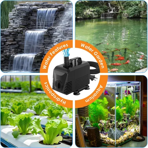 Miniatura 7 de AquaMiracle Bomba de agua sumergible para acuario con control de flujo, bomba de estanque para estanque, fuente, cascada, estatua, función de agua