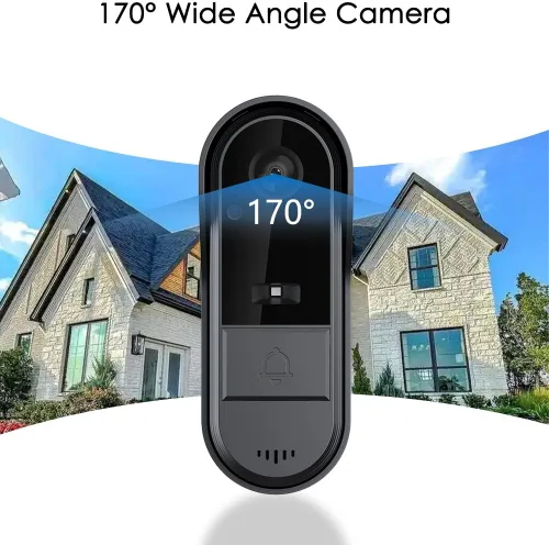 Miniatura 8 de TKMARS Timbre de puerta inalámbrico sin suscripción impermeable IP65 timbre de puerta con pantalla, no necesita aplicación/WiFi, video portero 1080P