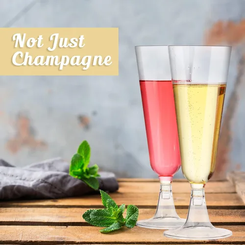 Miniatura 4 de Chengu 150 piezas de copas de champán de 5 onzas de plástico desechables, copas de vino de cristal, copas de cóctel reutilizables de plástico