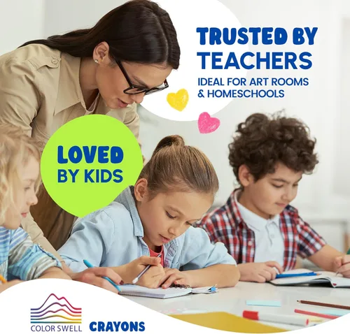 Miniatura 5 de Color Swell Paquete de 24 crayones – no tóxicos, ideales para niños, estudiantes, adultos y actividades en el aula