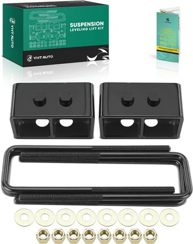 Miniatura 10 de YHTAUTO Kit de elevación de nivelación trasera de 1.5 pulgadas compatible con Ford F-150 2004-2020 RWD/4WD Pernos en U de acero y bloques