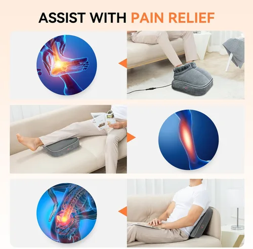 Miniatura 10 de Snailax Shiatsu - Masajeador de pies con calor, máquina eléctrica de masaje de pies para neuropatía, fascitis plantar, calentadores de pies