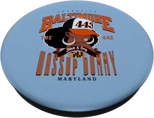 Miniatura 2 de 443 Código de área Baltimore Maryland Flag Blaq Girl Bmore Pride PopSockets estándar PopGrip