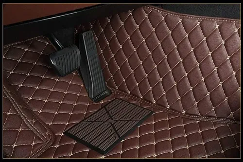 Miniatura 2 de Alfombrillas de cuero personalizadas para la parte delantera y trasera y de la tercera fila para automóvil, se adapta a la mayoría de SUV, sedán