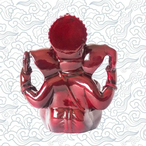 Miniatura 4 de Dios hindú Señor Ganesha ídolo Estatua de elefante indio Buda Ganesh Escultura Bendición Hogar Pooja Diwali Decoración Buena suerte (rojo oscuro)