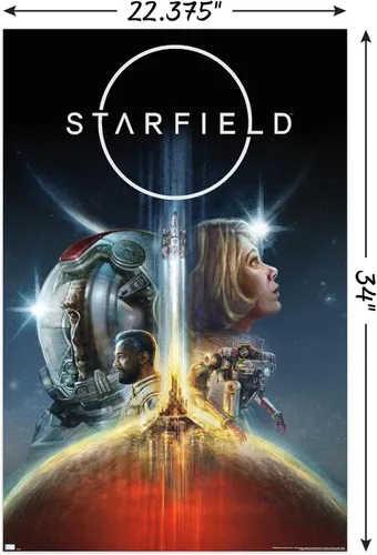 Miniatura 3 de Starfield - Póster de pared Key Art, 34 pulgadas de largo x 22.4 pulgadas de ancho, versión sin marco