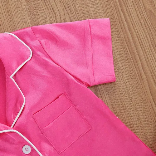 Miniatura 24 de Conjunto de pijama de manga larga con botones para niña pequeña, conjunto de ropa de dormir