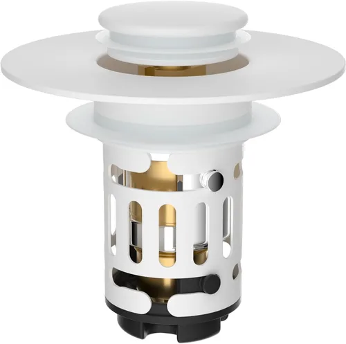 Miniatura 21 de Hibbent Colador de drenaje de lavabo de baño 3 en 1 mejorado, tapón universal desplegable con cesta de filtro de acero inoxidable extraíble atrapa