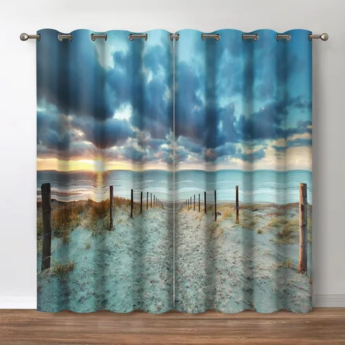 Miniatura 24 de Jekeno - Cortinas opacas retro de música con tema de notas musicales impresas, cortinas decorativas para amantes de la música, dormitorio, sala