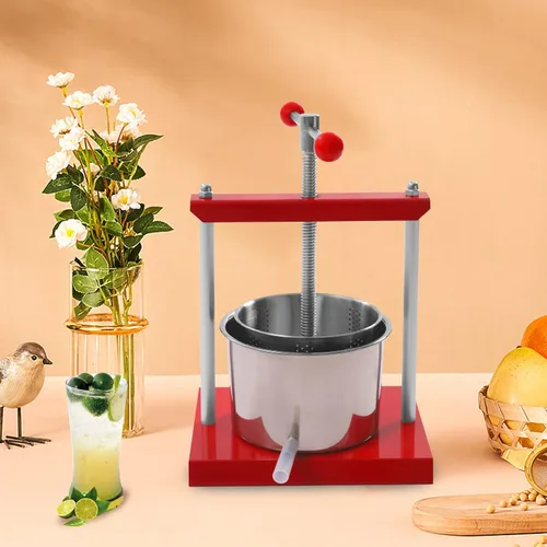 Miniatura 4 de Prensa manual de vino de frutas y hierbas para tintura de queso, máquina de prensa de barriles de acero inoxidable de 1.6 galones/6L para jugo