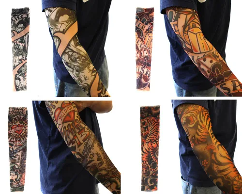 Miniatura 5 de Paquete de 20 piezas de mangas de tatuaje temporales falsas de Monster Art Body Art Accesorios - Designs Tribal, Dragon, Skull, etc.