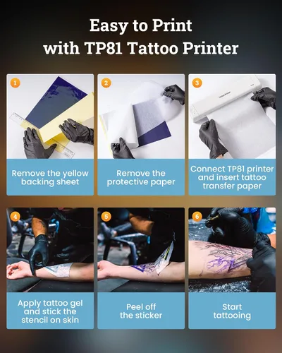 Miniatura 9 de Itari TP81 - Impresora de plantillas de tatuajes Bluetooth - Máquina de tatuaje con 10 piezas de papel de transferencia 100% libre de alérgenos