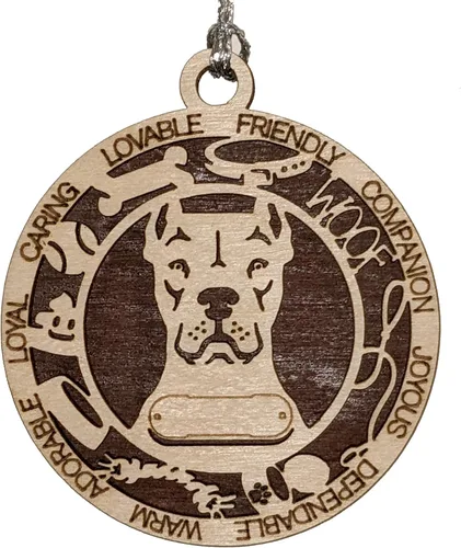 Miniatura 12 de Adorno de Navidad personalizado de madera para perro de 3 pulgadas, nombre y texto personalizables, hecho a mano en Estados Unidos, diseño de corte