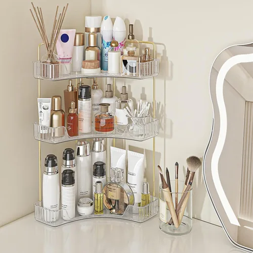Miniatura 9 de Webetop Organizador de Encimera para Baño, Organizador Esquinero de 3 Niveles para Almacenamiento en Baño, Organizador de Maquillaje, Estante