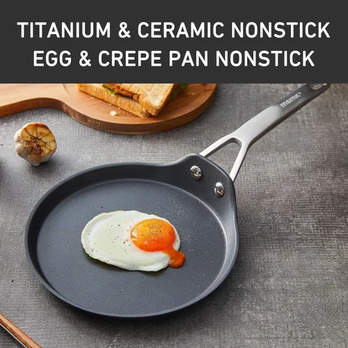 Miniatura 2 de MsMk - Sartén para crepas con esparcidor, sartén plana antiadherente de 8 pulgadas de titanio y cerámica para tortillas y huevos, compatible