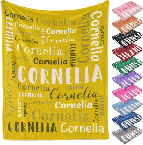 Miniatura 15 de Manta personalizada con texto y nombre para adultos y niños, regalo para cumpleaños, boda, día de San Valentín (30 x 40 pulgadas)