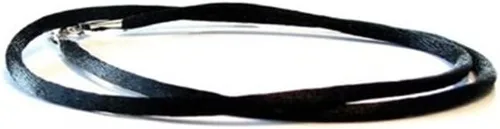 Miniatura 2 de Black Silk Satin Silver Clasp Cord Chain Necklace 14" 16" 18" 20" 22" 24" 30" 36" 40