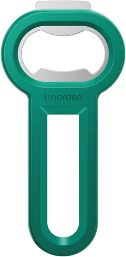 Miniatura 14 de Linoroso Abrebotellas magnético para refrigerador, abridor de botellas de cerveza y abrelatas de soda con captador de tapas, abridor de cerveza negro