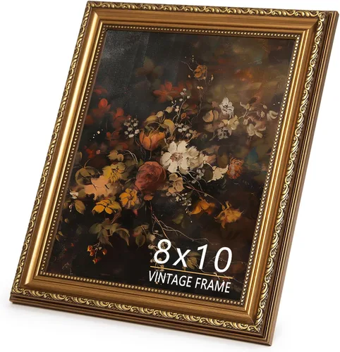 Miniatura 8 de Marco de fotos de 8 x 10 pulgadas, marco de fotos dorado bronce vintage para mesa y montaje en pared, marco de fotos antiguo de 8 x 10 pulgadas