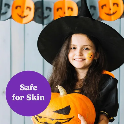 Miniatura 3 de HOUSE OF PARTY Tatuajes temporales de Halloween para niños, 84 calcomanías de Hocus Pocus, tatuajes de murciélago, calcomanías de calavera, tatuajes