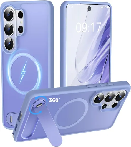 Miniatura 29 de Reukdnv Funda magnética para Galaxy S24 Ultra con soporte de metal duradero, protección contra caídas de grado militar, compatible con MagSafe