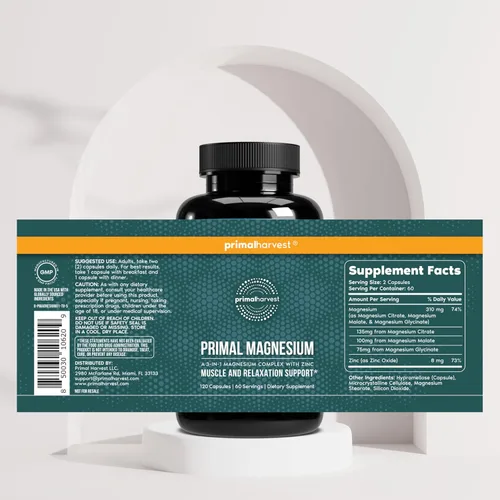 Miniatura 5 de Primal Harvest Total Male+ y suplemento de magnesio optimiza la salud de los hombres con nutrientes específicos para vitalidad y recuperación