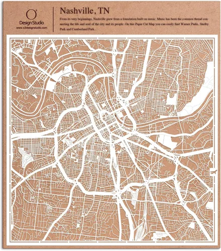 Miniatura 82 de O3 Design Studio Aberdeen - Mapa de papel cortado en papel blanco de 12 x 12 pulgadas