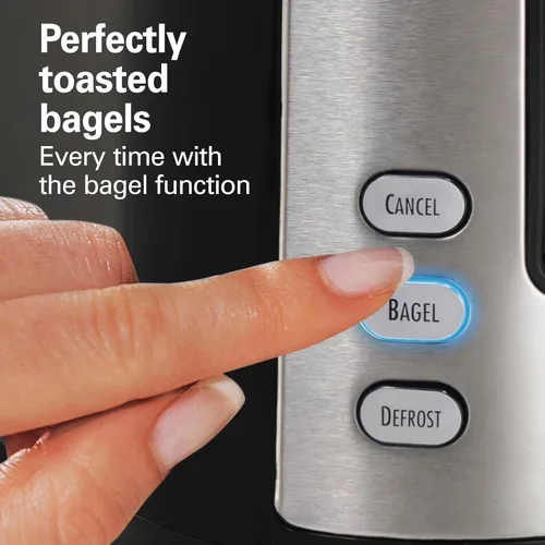 Miniatura 4 de Hamilton Beach Tostadora de ranura extra ancha para 2 rebanadas con ajustes para bagel y descongelación, selector de tostado con 7 niveles