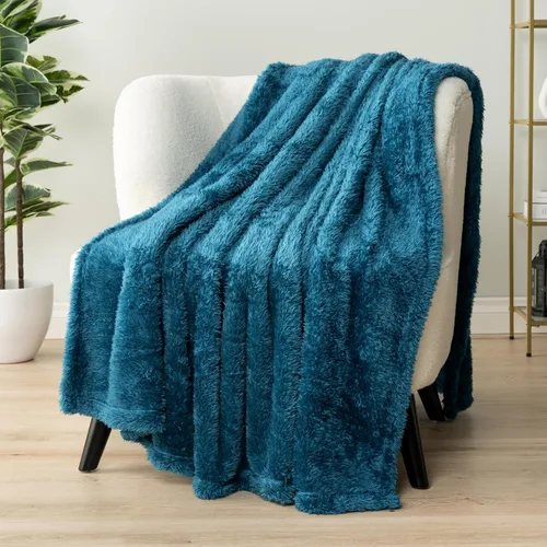 Miniatura 52 de PAVILIA - Manta de sherpa para sofá, gris esponjosa y cálida, manta de felpa suave para cama, acogedora, súper suave y ligera, manta decorativa