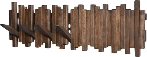 Miniatura 9 de Perchero de Piano de Madera Natural Montado en la Pared Perchero de Pared Gancho de Pared Abatible con 5 Ganchos Gancho de Pared para Entrada