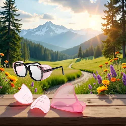 Miniatura 4 de 1 juego de gafas de seguridad laterales protectores laterales flexibles y ligeros para correr, ciclismo, deportes al aire libre, escudo contra