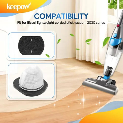 Miniatura 2 de KEEPOW Filtros de vacío 2030 aptos para aspiradora Bissell Featherweight 2030, 2030L, 20303, 20306, 20307, 20309, 2030H, 2030V, 2030X, 2030Z (3+6)